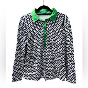 J. McLaughlin Long Sleeve Geometric Long Sleeve Collared Shirt Size Large Casual